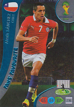 Alexis Sanchez Chile Panini 2014 World Cup Fans' Favourite #330